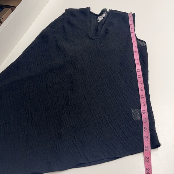 Helmut Lang top asymmetrical sheer black sleeveless crinkled medium top minimal - Picture 8 of 10